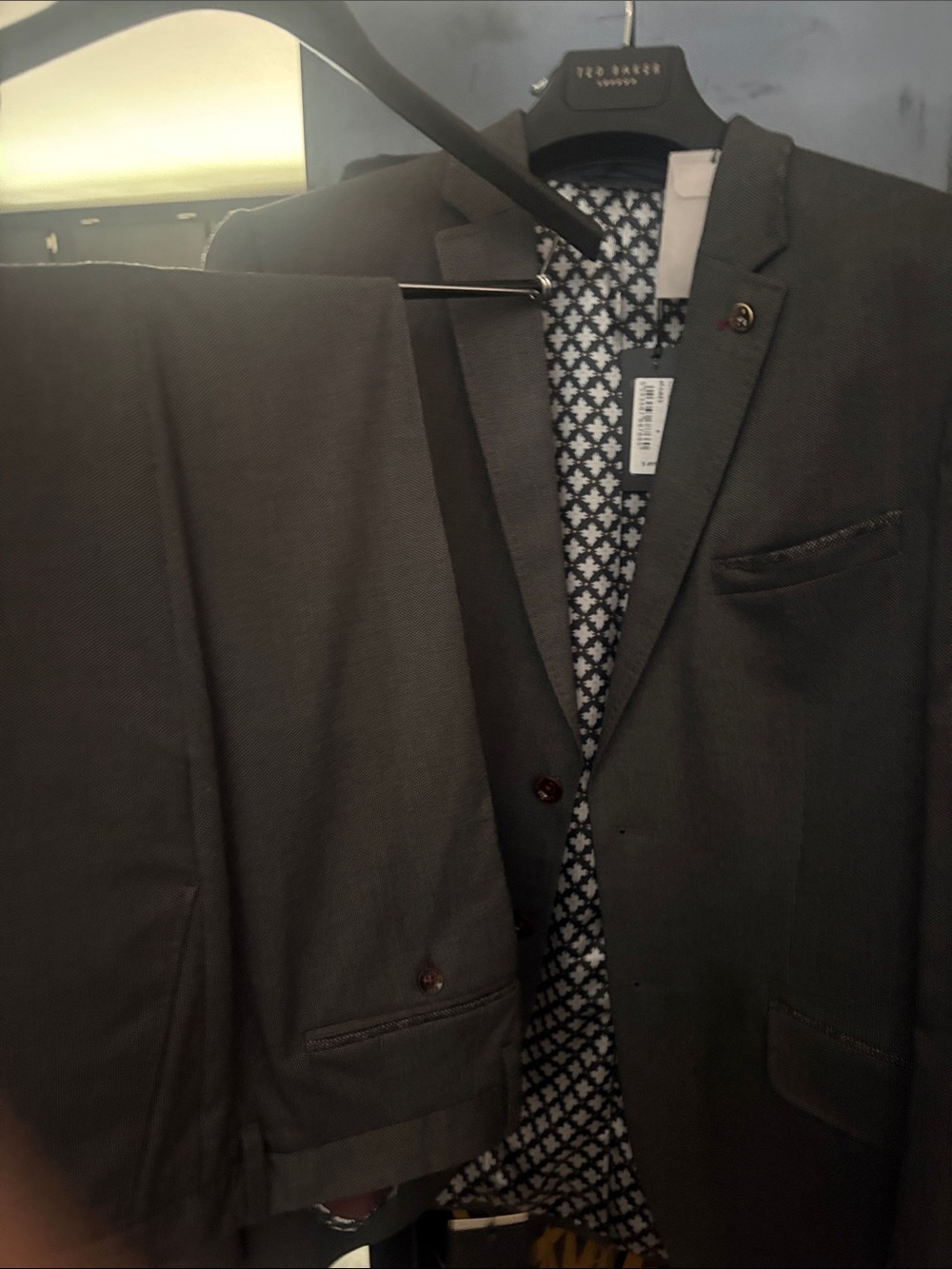 Ted Baker Dark Charcoal Suit - comprised ofSingle-Breasted Sport coat and pants.